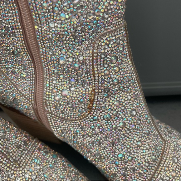 Betsy Johnson Rhinestone Boots - size 10 - worn once - Picture 4 of 9